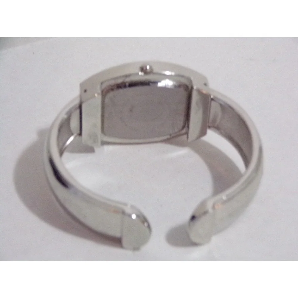 Vivani Women Silver Tone Rectangle Open Cuff Wrist Watch Lg Numbers 11081-45 Mod